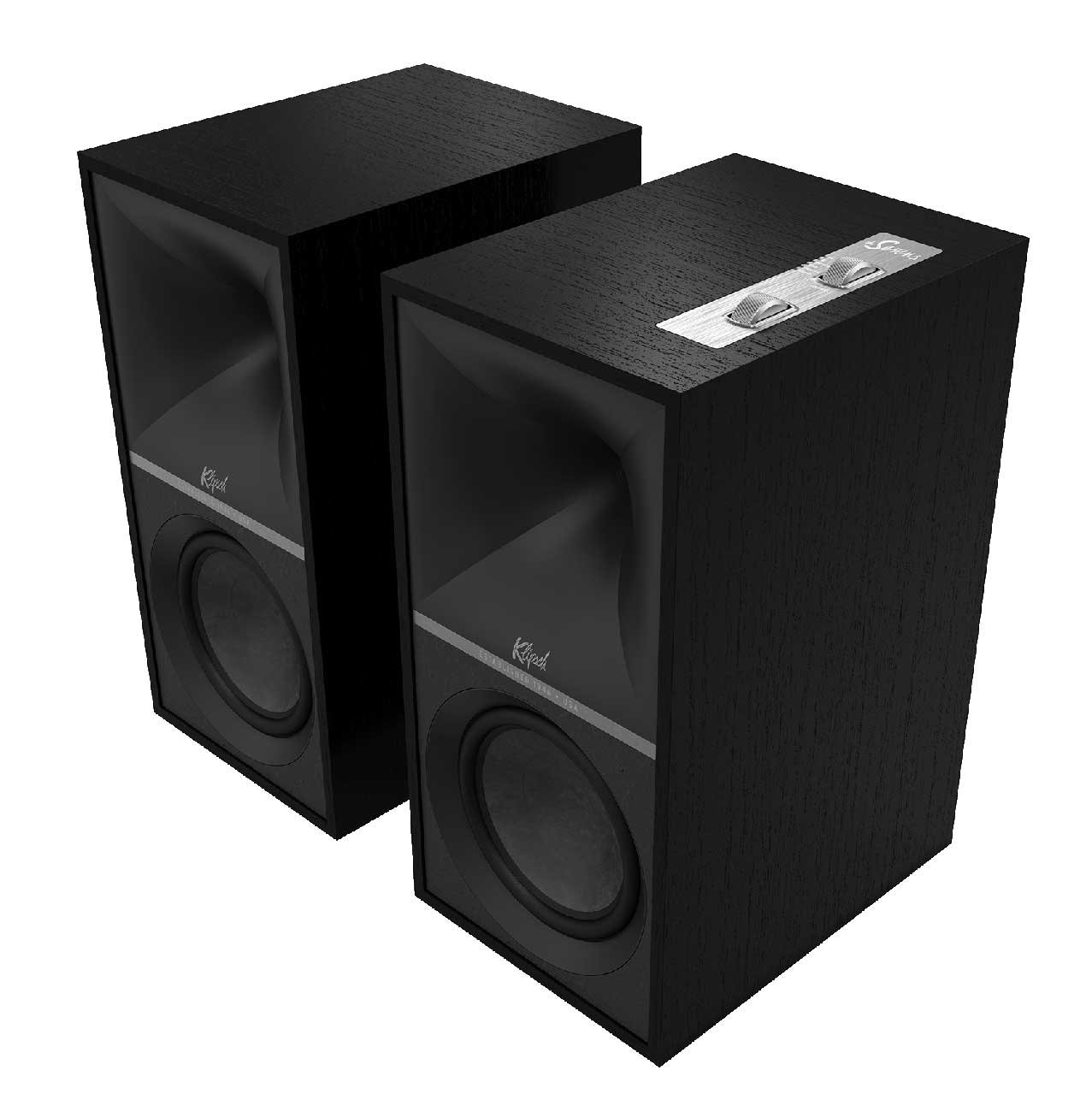 Klipsch The Sevens Heritage Inspired Black Powered Bookshelf Speakers (Pair)