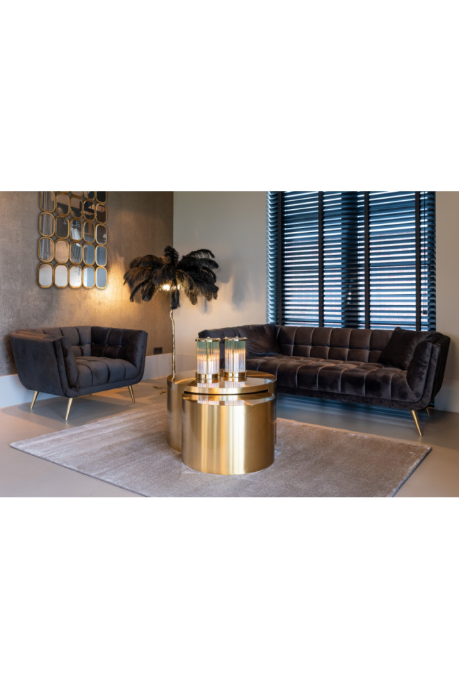 Round Brushed Gold Nesting Coffee Table  OROA Big  ampRich   Contemporary   Coffee Table Sets   by Oroa   Distinctive Furniture  Houzz