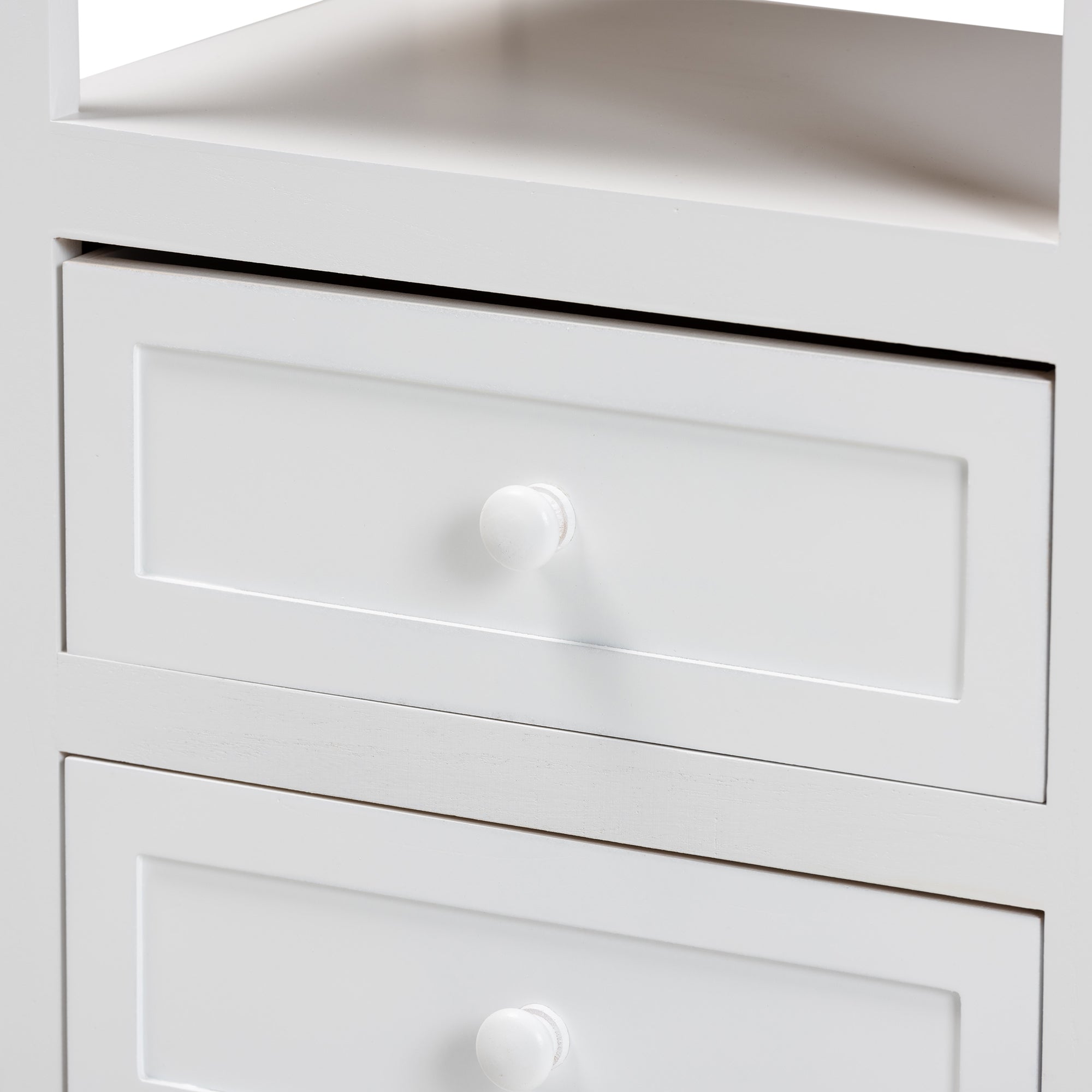 Baxton Studio Karsen Modern and Contemporary White Finished Wood 2-Drawer Nightstand