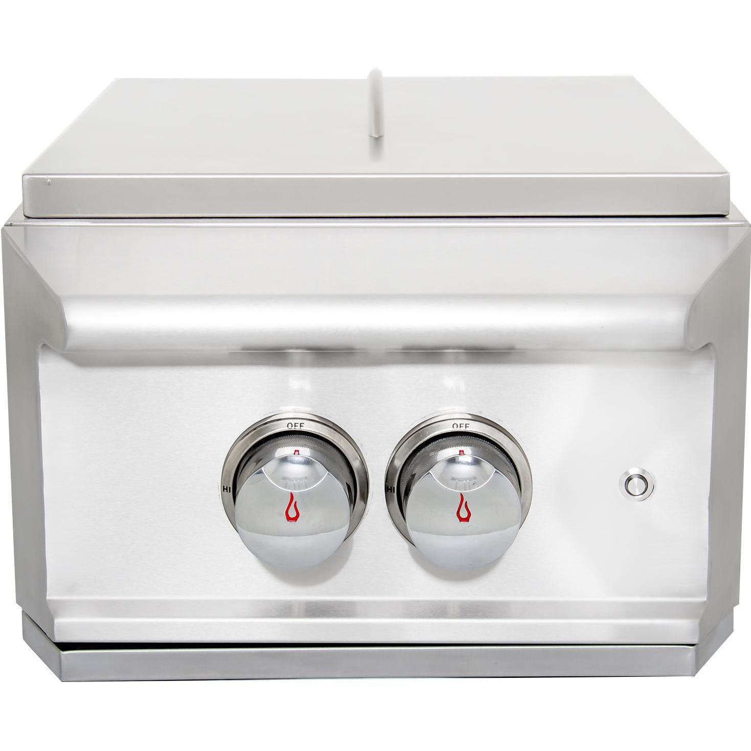 Blaze Professional LUX Built-In Propane Gas High Performance Power Burner W/ Wok Ring and Stainless Steel Lid