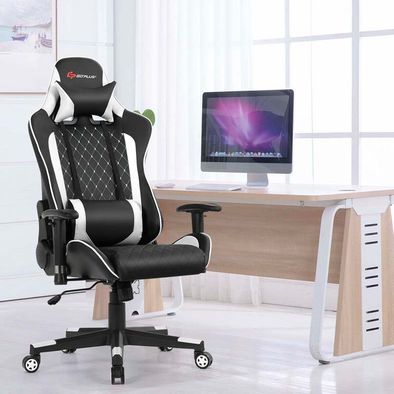 Massage Gaming Chair Recliner, Ergonomic High Back Full Adjustable Gamer Racing Chair Swivel Office Chair with Lumbar Support & Headrest