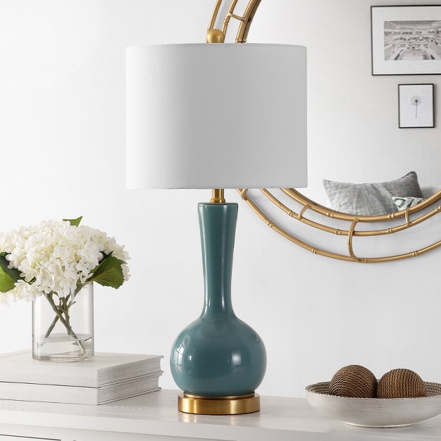 Gaetna Glass Table Lamp Blue Safavieh