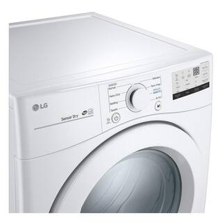 LG 7.4 Cu. Ft. Vented Stackable Gas Dryer in White with Sensor Dry DLG3401W