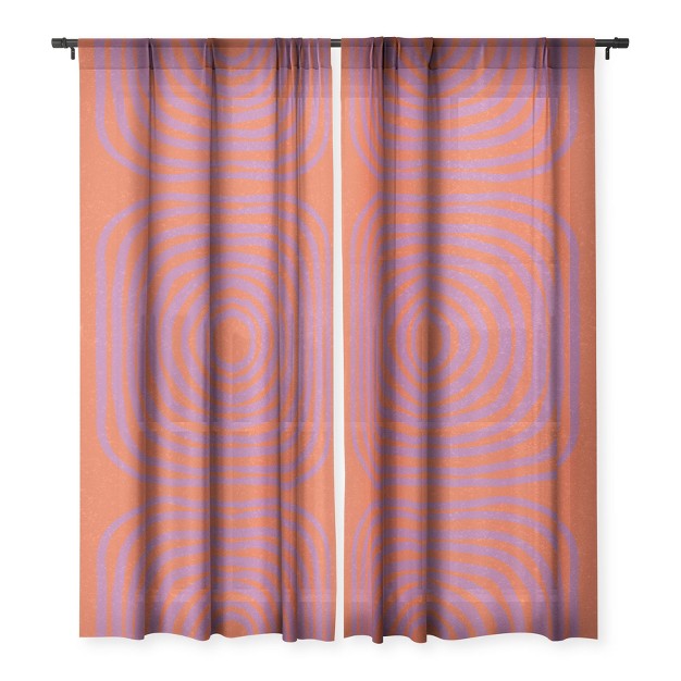 Sunshinecanteen Lisboa Orange Single Panel Sheer Window Curtain Society 6