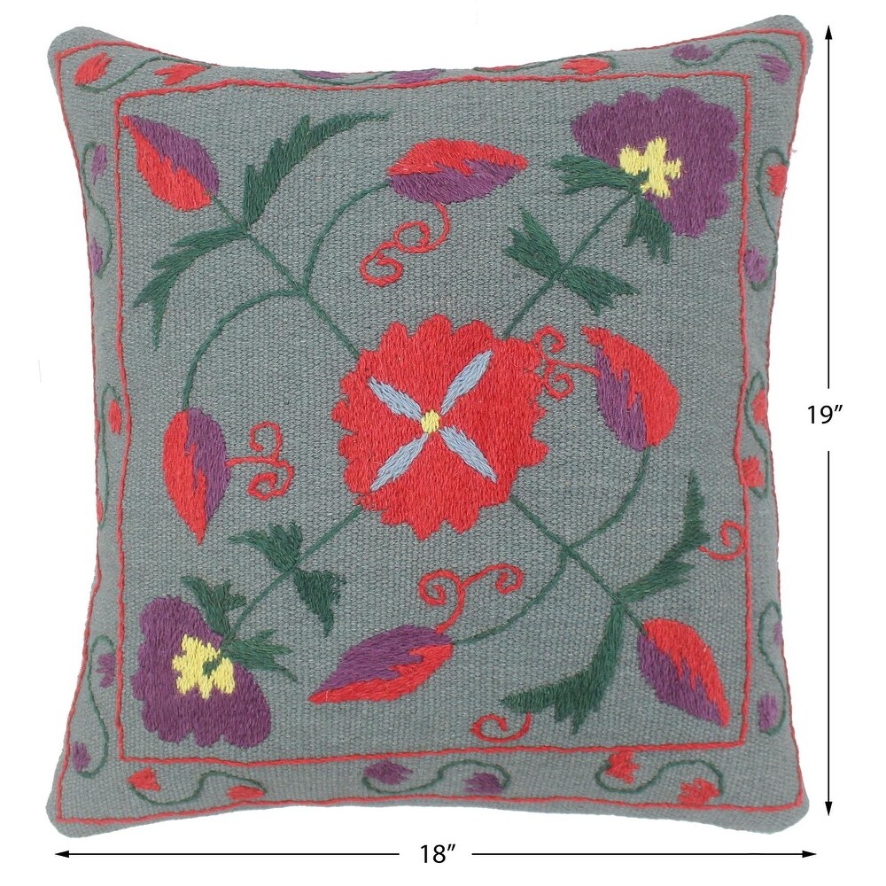 Bohemian Gillard Kilim Suzani Handmade Pillow