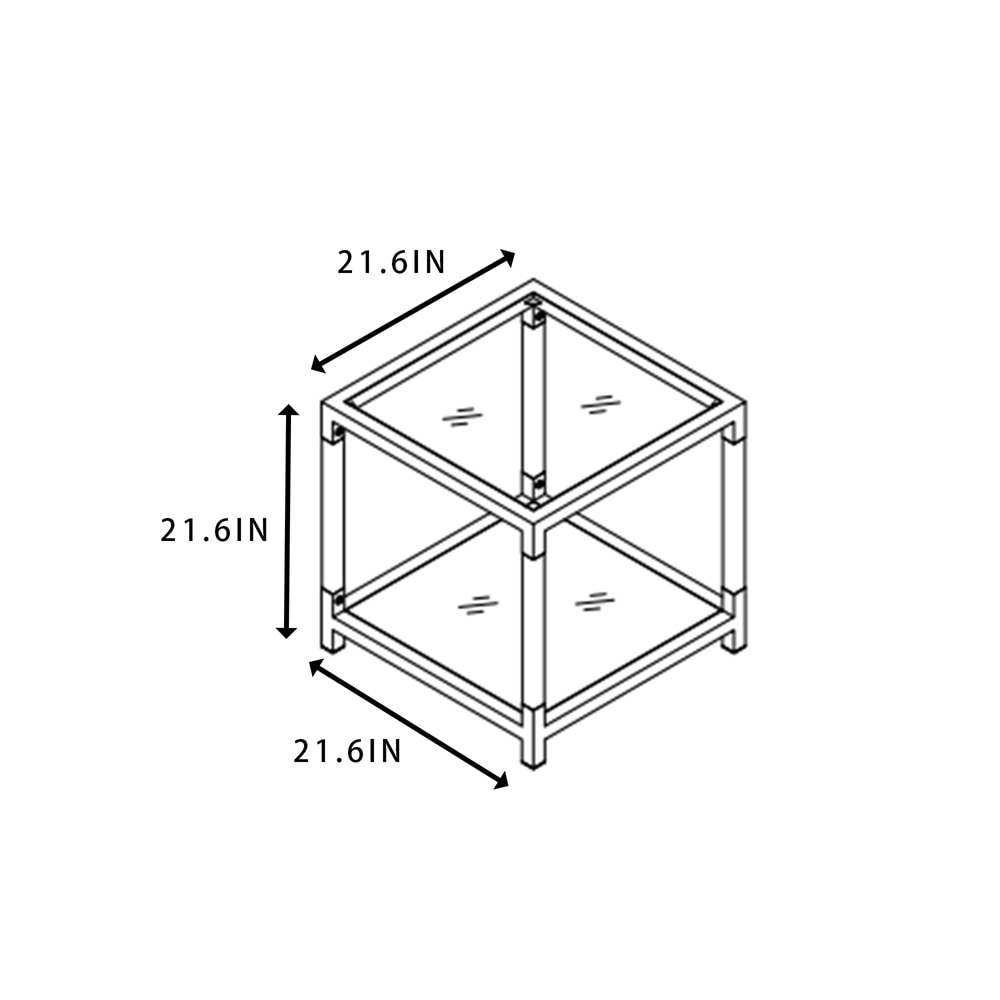 Stainless Steel End Table with Acrylic Frame and Glass Top