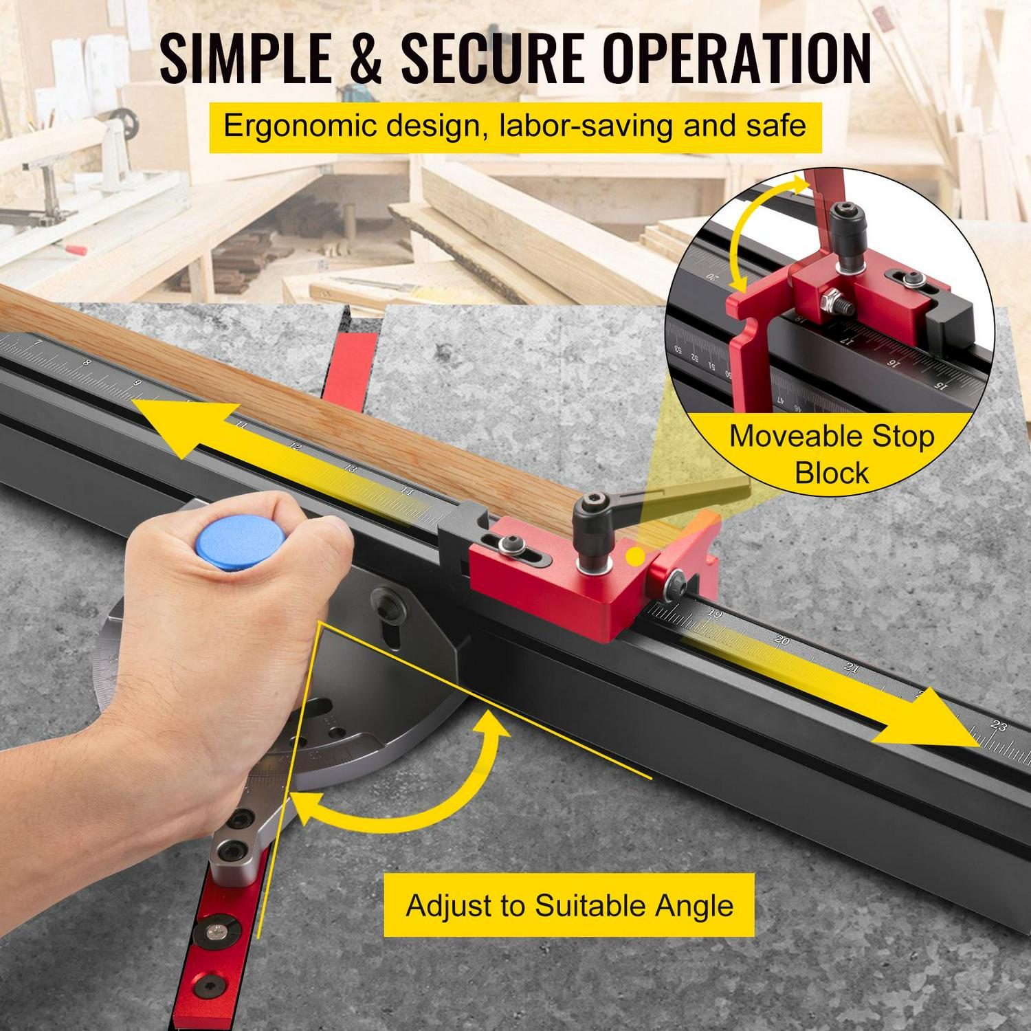 VEVOR Precision Miter Gauge Fence System Woodworking Tools DIY Accessiories for Table Saw，Band Saw，Router Table