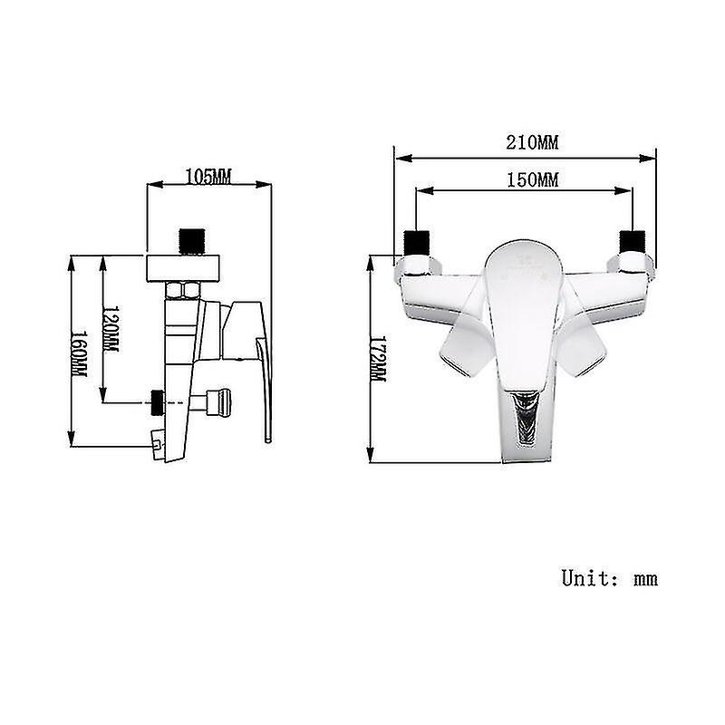 Bathtub Mixer Tap Bath/shower Faucet Chrome Brass Mixer Tap