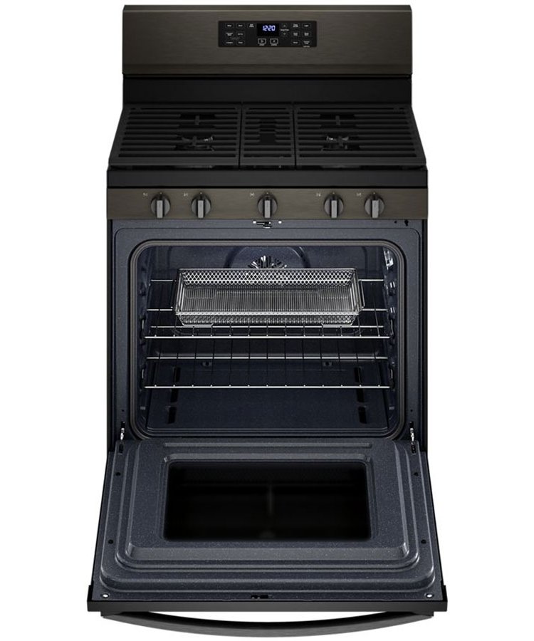 Whirlpool 5 Cu. Ft. Fingerprint Resistant Black Stainless Steel 5-In-1 Air Fry Gas Range