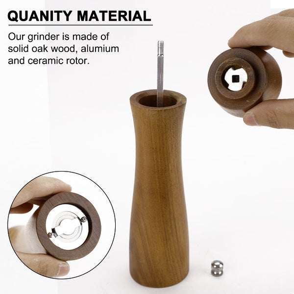 Wooden Salt Pepper Grinder Mills Shakers with Adjustable Coarseness