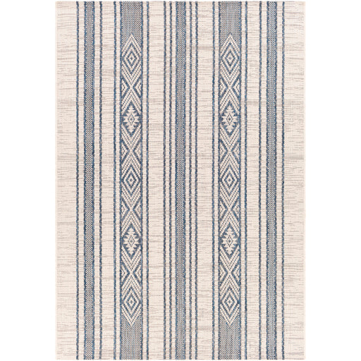 Eagean Indoor/Outdoor Striped Bright Blue Rug