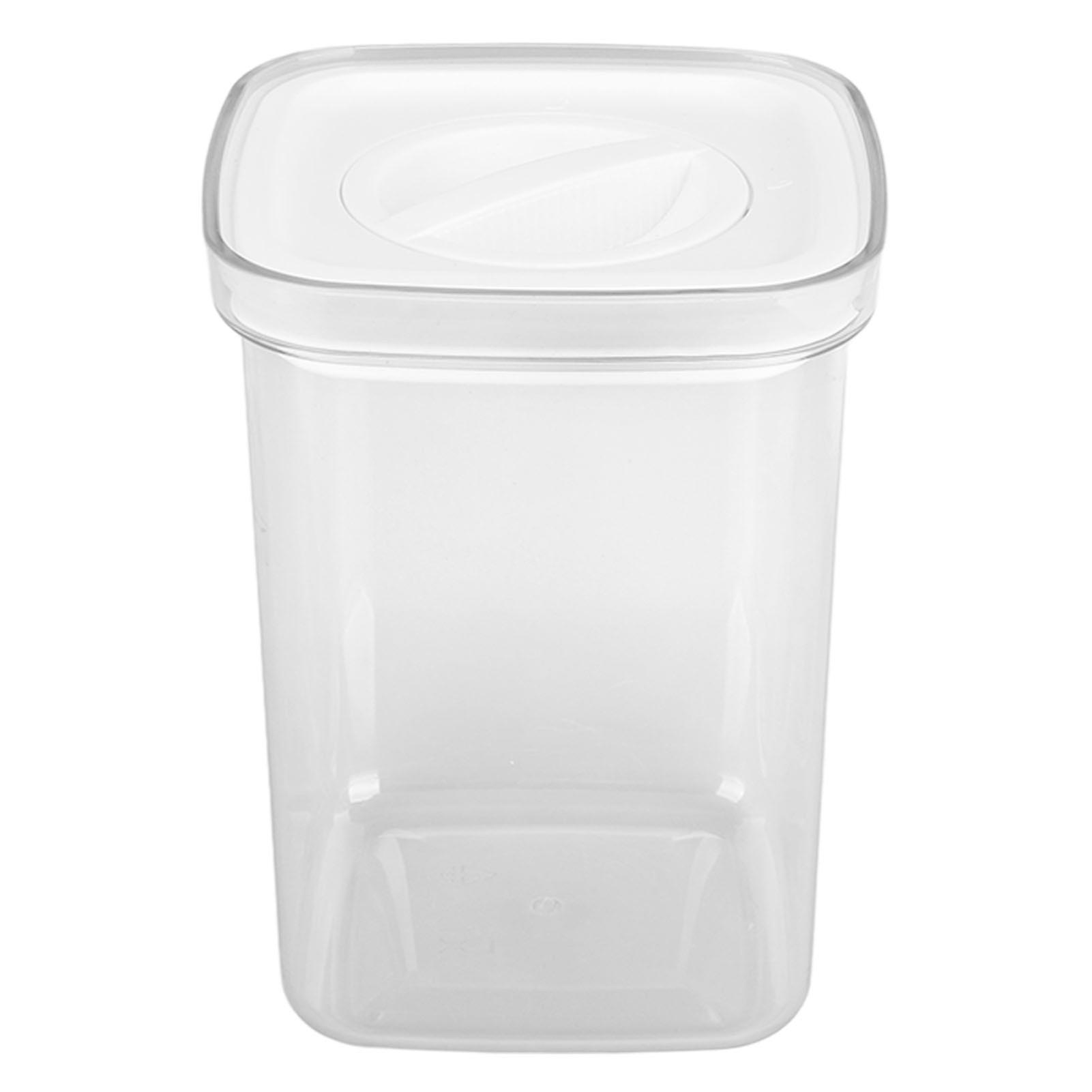 Kitchen Food Storage Box Airtight Food Storage Container Sealed Transparent Tank with Lid for Mixed Grain Rice White 1300ml