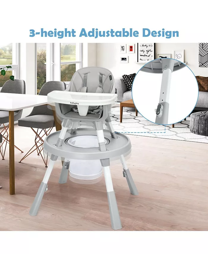 Slickblue 6-in-1 Baby High Chair Infant Activity Center with Height Adjustment