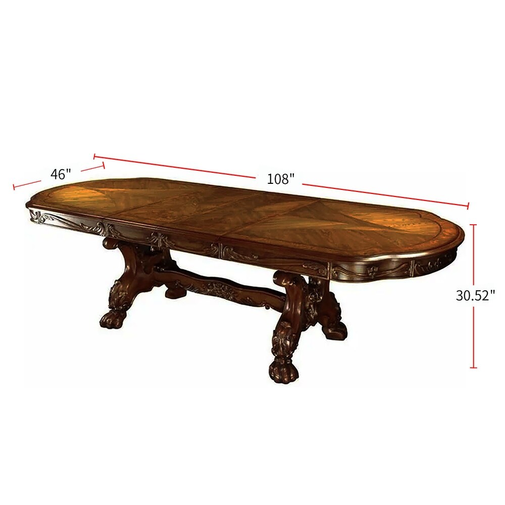 Wooden Dining Table in Antique Oak Finish   Antique Oak