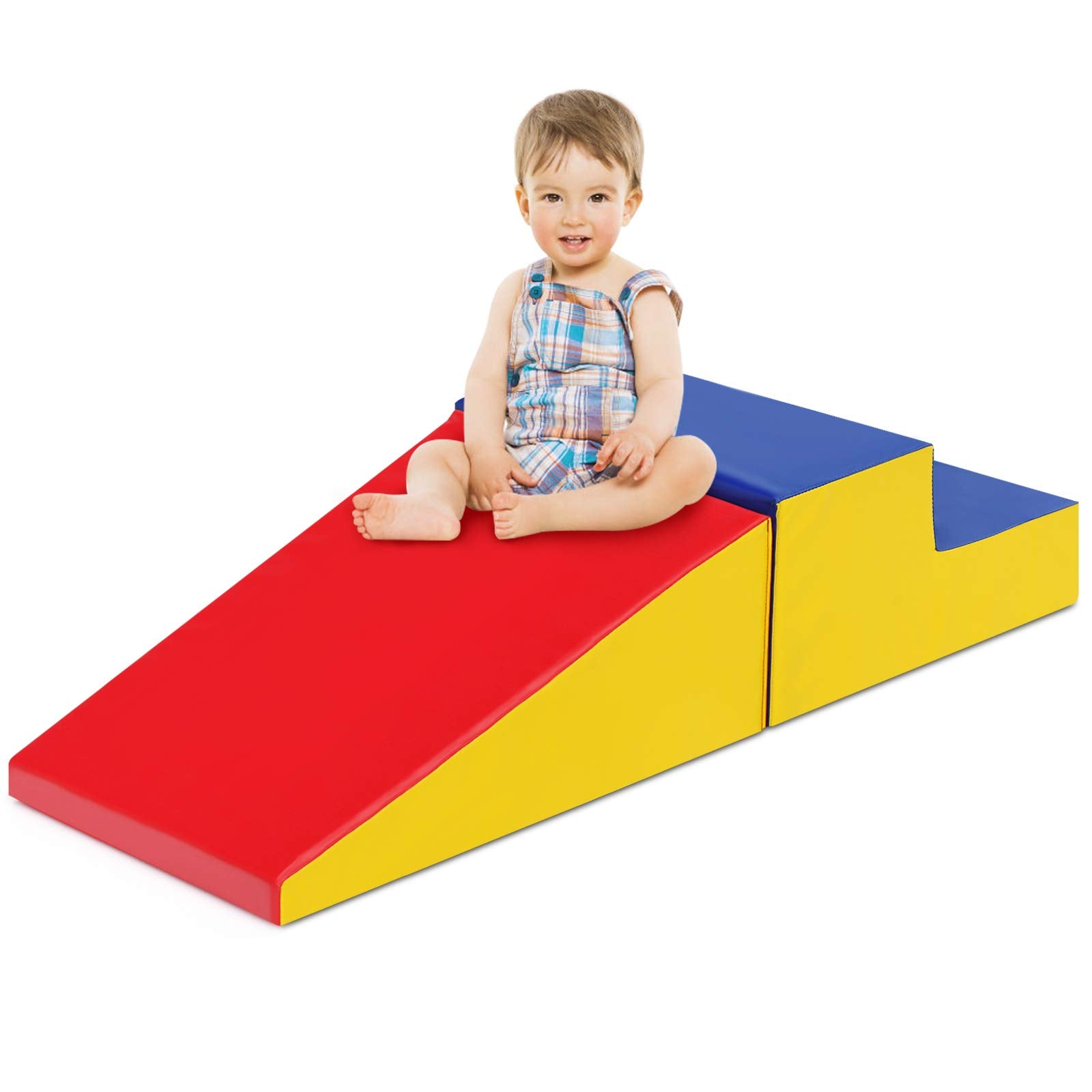 Costzon Climb and Crawl Foam Play Set, Soft Foam Toddler Stairs and Ramp Climber Gym Toy