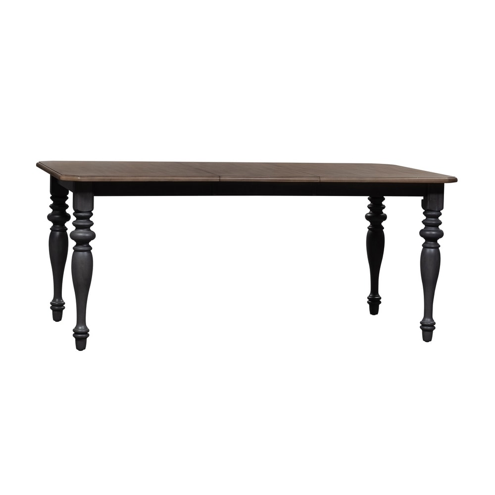 Ocean Isle Slate and Weathered Pine Rectangular Leg Table