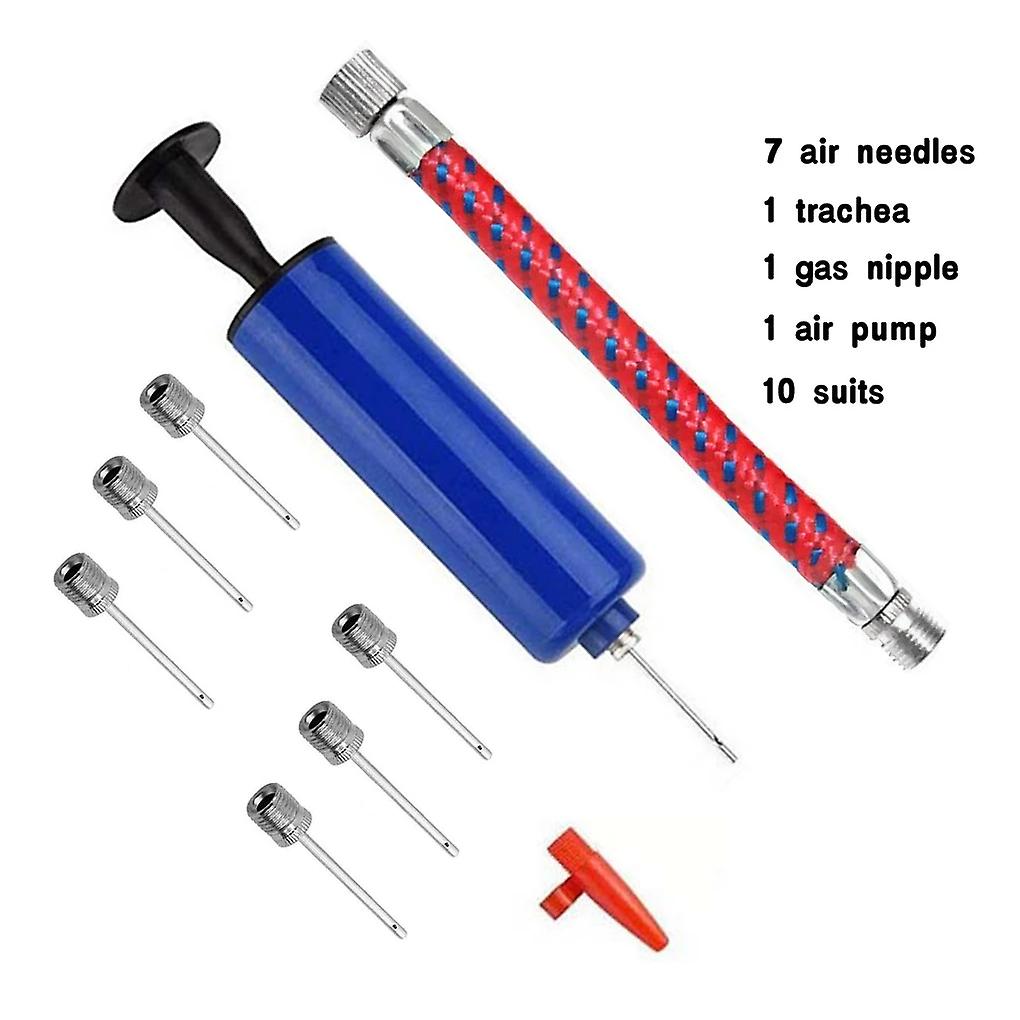 Born Pretty 10pcs Ball Pump Set Hand Pump Inflator Portable Ball Inflating Pump Tools With Air Hose