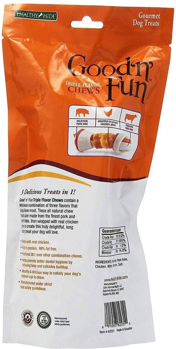 Good 'n' Fun Triple Flavor Beef， Pork and Chicken Dog Chews