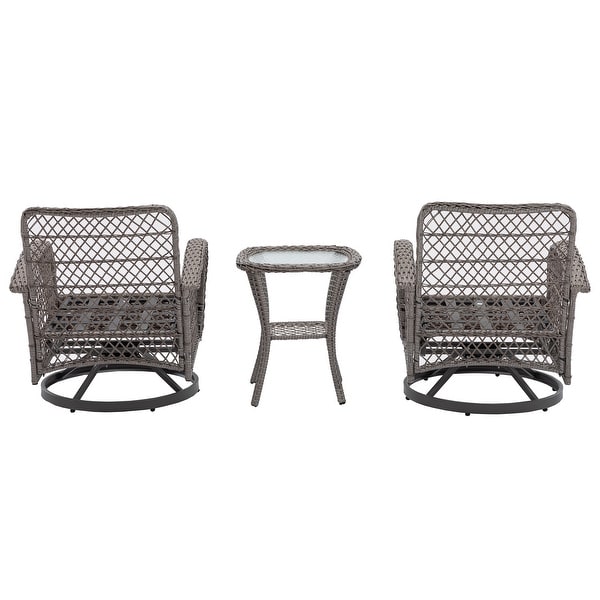 3pcs Outdoor Furniture Modern Wicker set - Overstock - 37385445