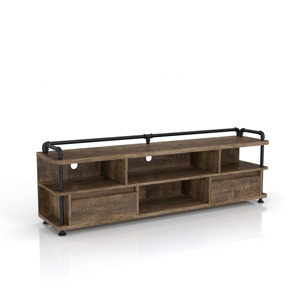 Albertus Industrial 71 inch Iron 4 Shelf TV Console by Furniture of America