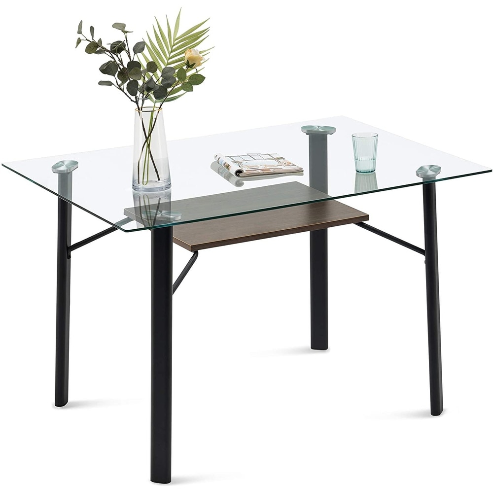 MCombo Modern Rectangular Glass Dining Table  Glass 5203