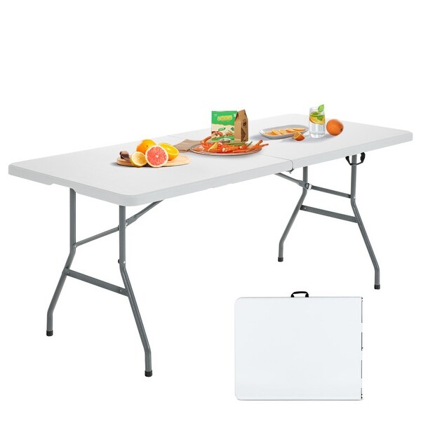 Portable Folding Camping Table with Carrying Handle for PicnicWhite