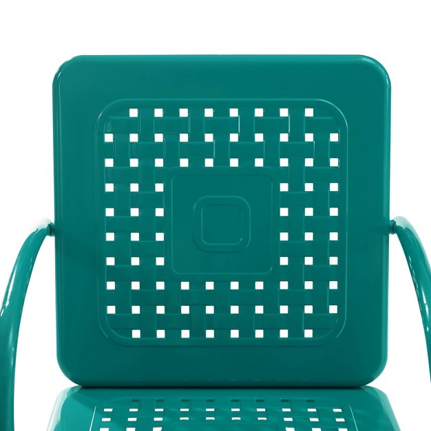 2pk Bates Outdoor Metal Chairs Turquoise Crosley