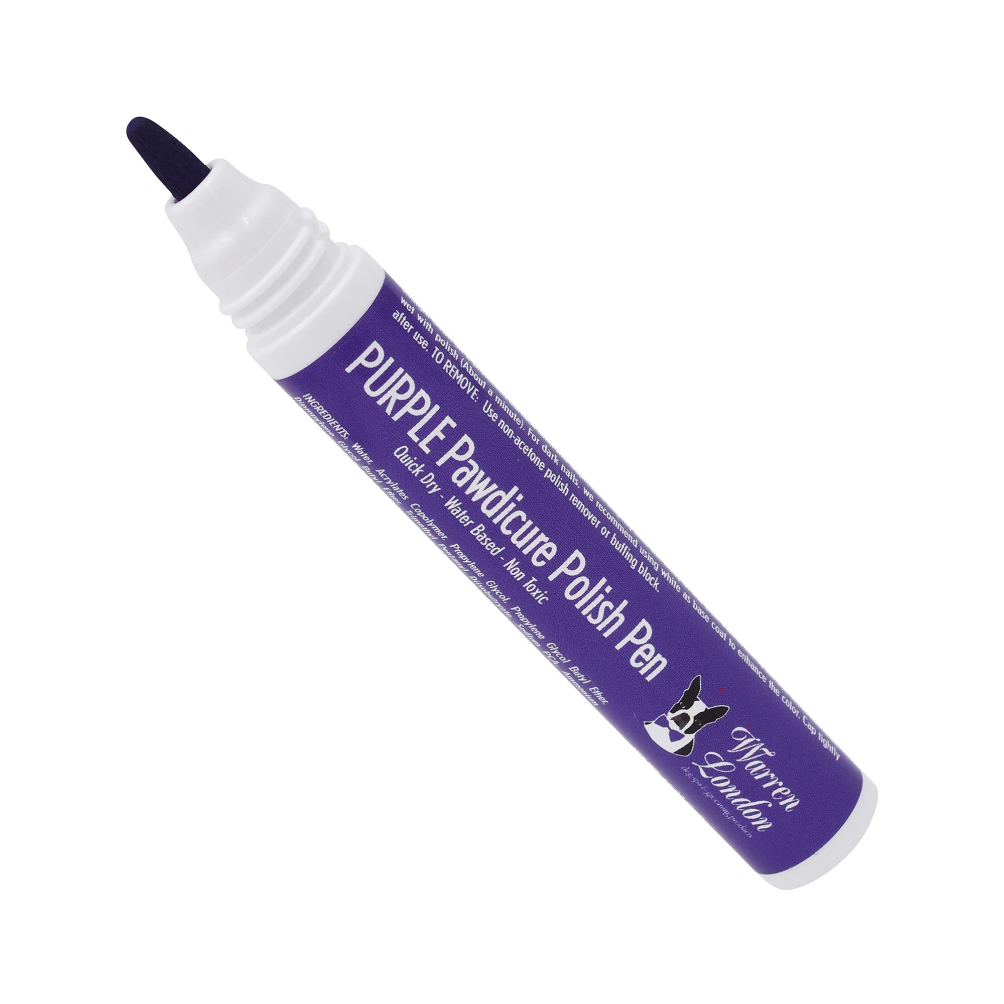 Warren London Pawdicure Purple Nail Polish Pen for Dogs， .01 fl. oz.