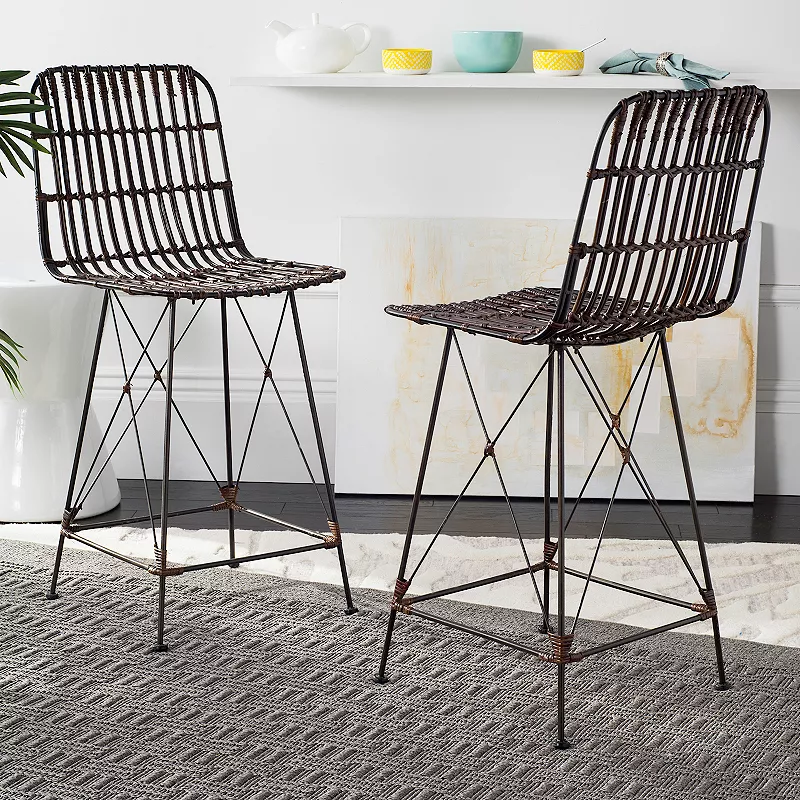 Safavieh Wicker Counter Stool 2-piece Set