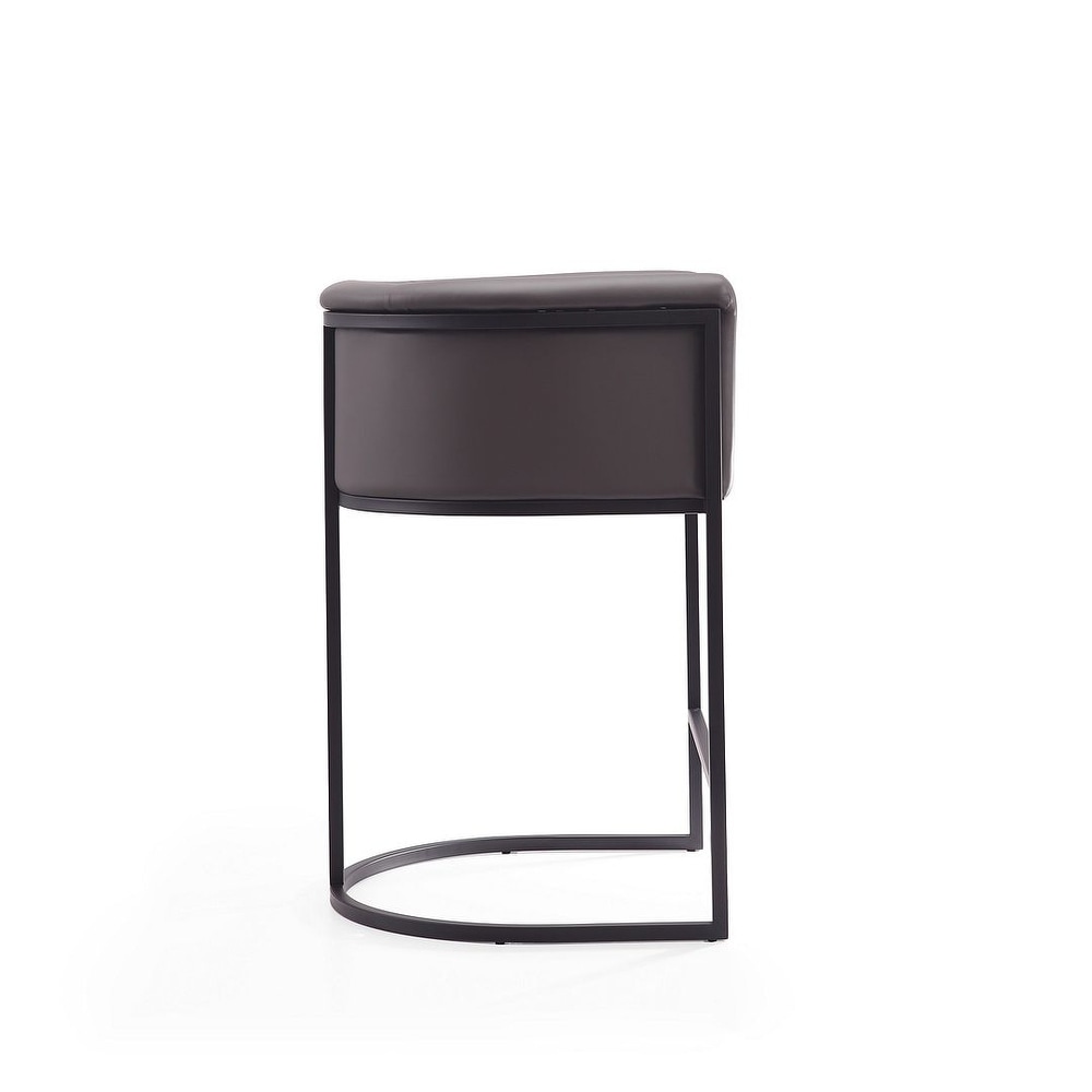 Manhattan Comfort Cosmopolitan 33.8 in. Black Metal Counter Height Bar Stool