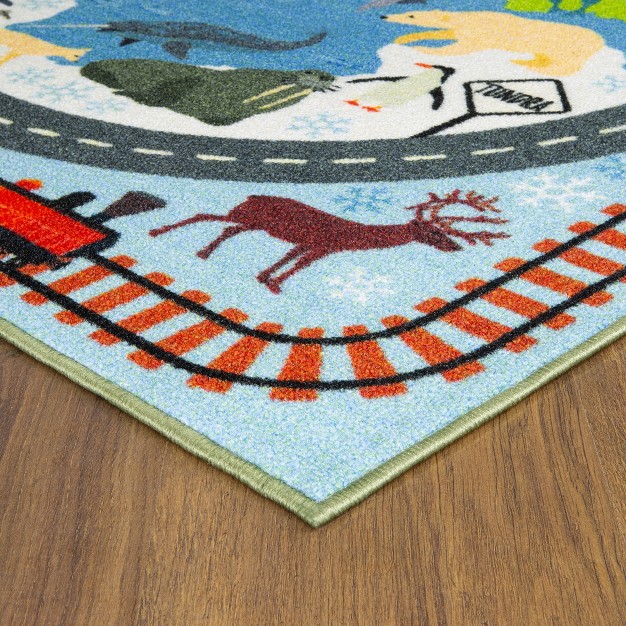 Kc Cubs Boy amp Girl Kids Animal Safari Car Vehicle Traffic Road Educational Learning amp Game Play Nursery Bedroom Classroom Rug Carpet