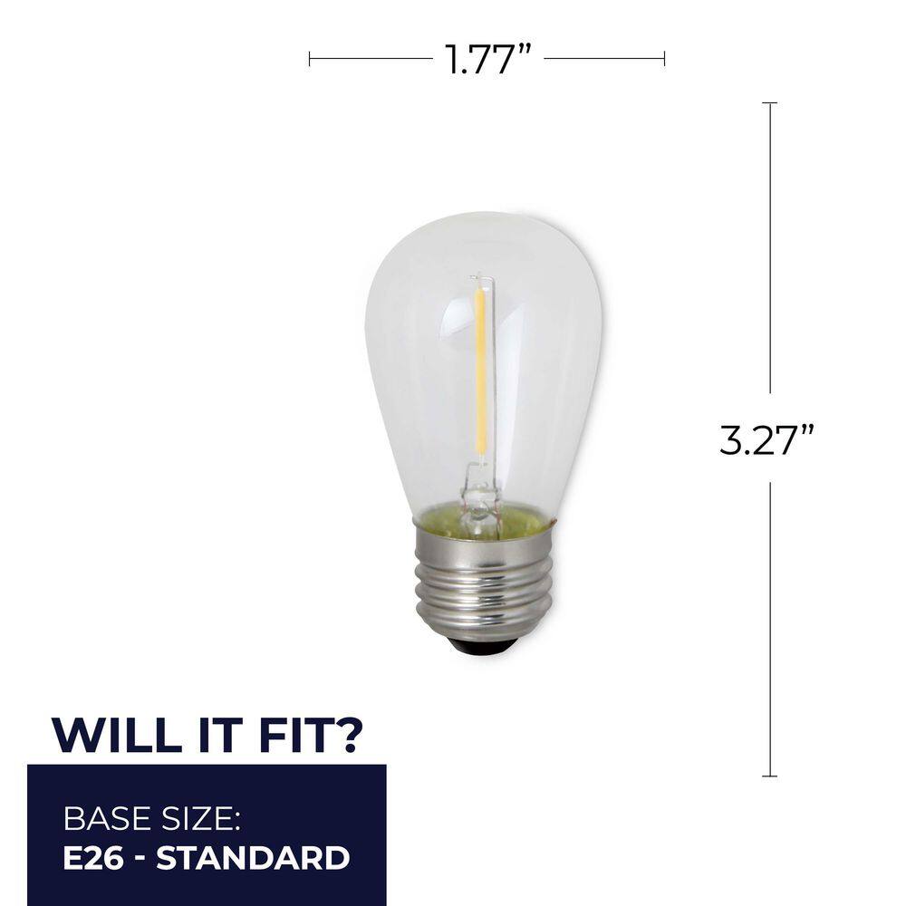 Bulbrite 11-Watt Equivalent S14 Clear Edison LED Light Bulb Warm White (6-Pack) 862154