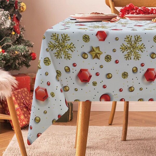 Violet Linen European Christmas Accents Stars，Snowflakes and Jewel Pattern Tablecloths