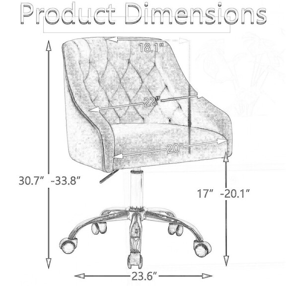 Home Office Desk Chair with Mid Back Modern Tufted...