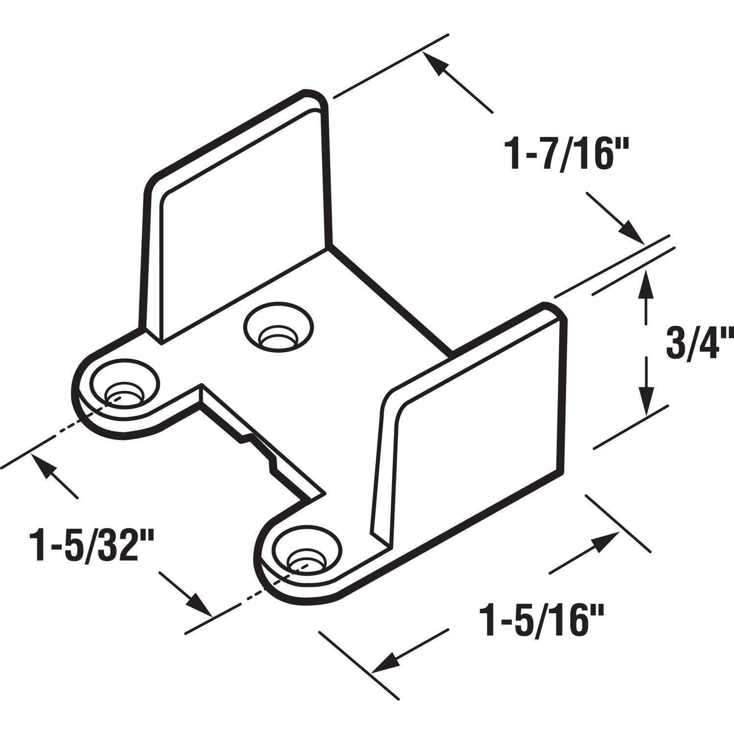 Prime-Line White Plastic Sliding Door Guide 1 pc