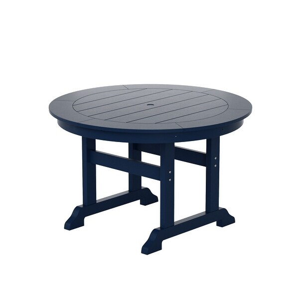 Polytrends Laguna Hdpe All Weather Outdoor Patio Dining Set with Round Table，Armless Chairs (5Piece Set)