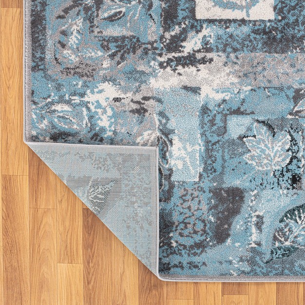 World Rug Gallery Contemporary Distressed Floral Area Rug