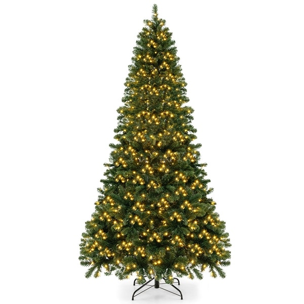 Costway 6FT/7FT/8FT Artificial Xmas Tree with 821/1188/1498 PVC Branch