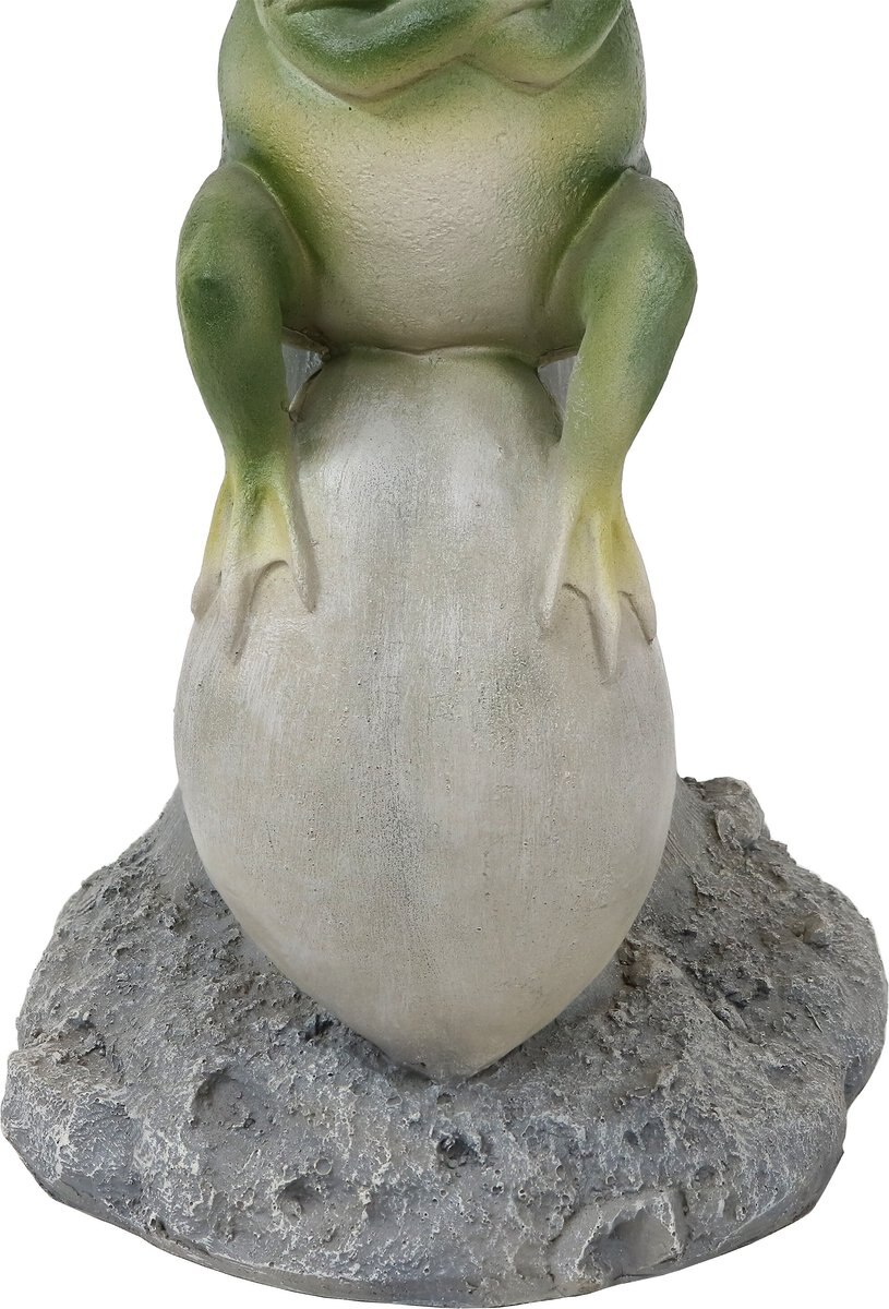 Sunnydaze Decor Polyresin Brooding Frog on Stone Outdoor Garden Bird Bath