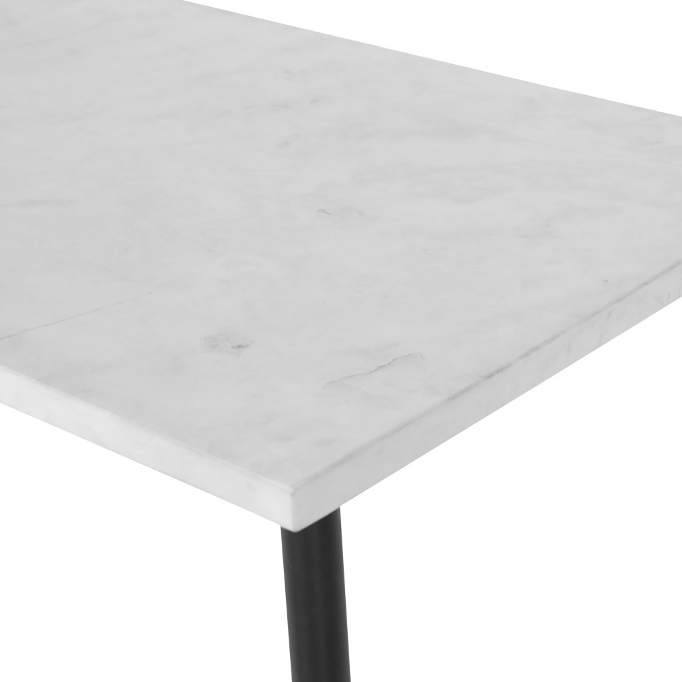 Uttermost Nightfall White Marble Console Table   Modern   Console Tables   by Zin Home  Houzz