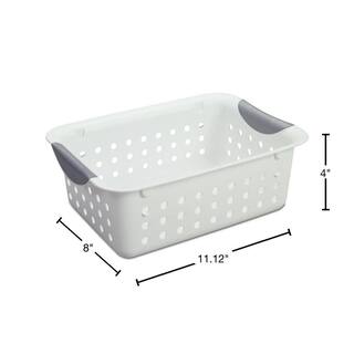 Sterilite Small Ultra Plastic 1.5 Gal. Storage Bin Organizer Baskets in White (12-Pack) 12 X 16228012