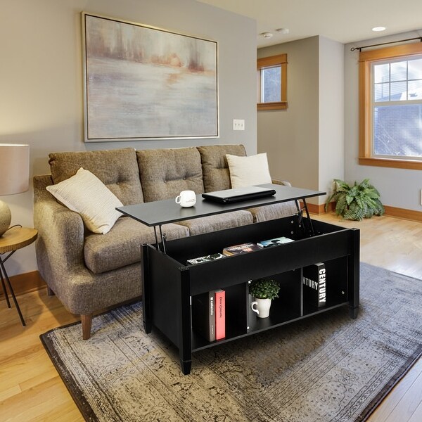 Wood Lift Top Coffee End Table with Storage