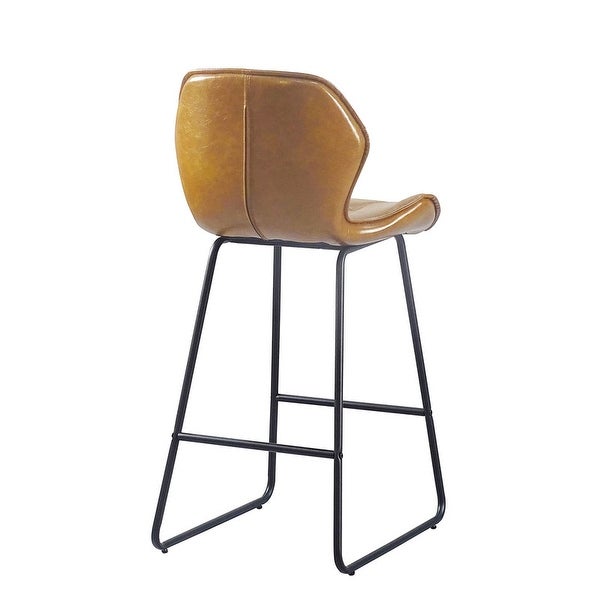 Set of 2 PU Leather Chair Counter Height Stools for Dining Room Kitchen