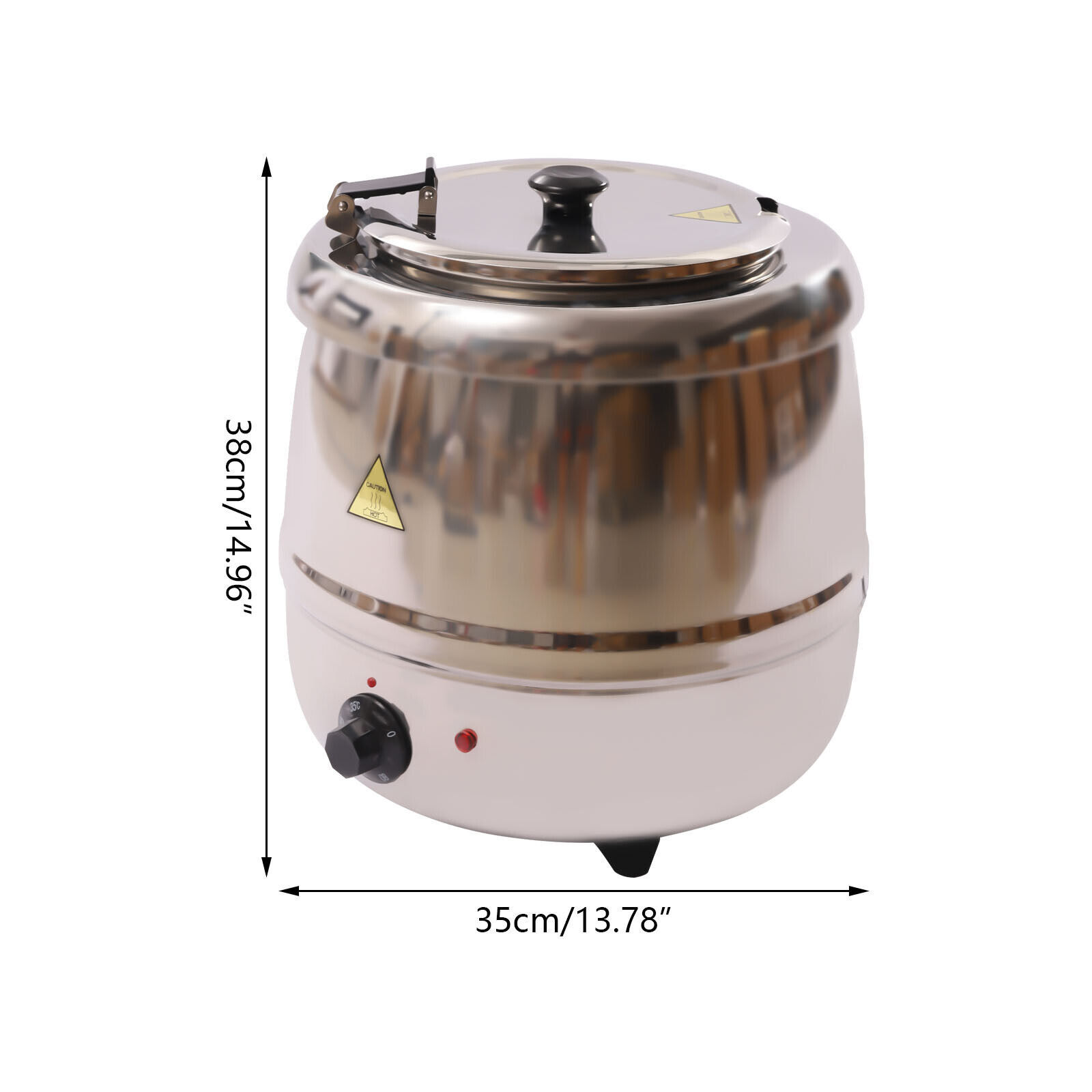 DENEST 10L Commercial Stainless Steel Electric Soup Warmer Soup Kettle Stainless Steel 400W