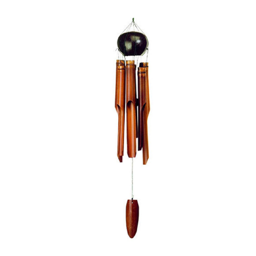 Whole Coconut Bamboo Wood Wind Chime Outdoor Garden Windchimes 30 Inch Long New