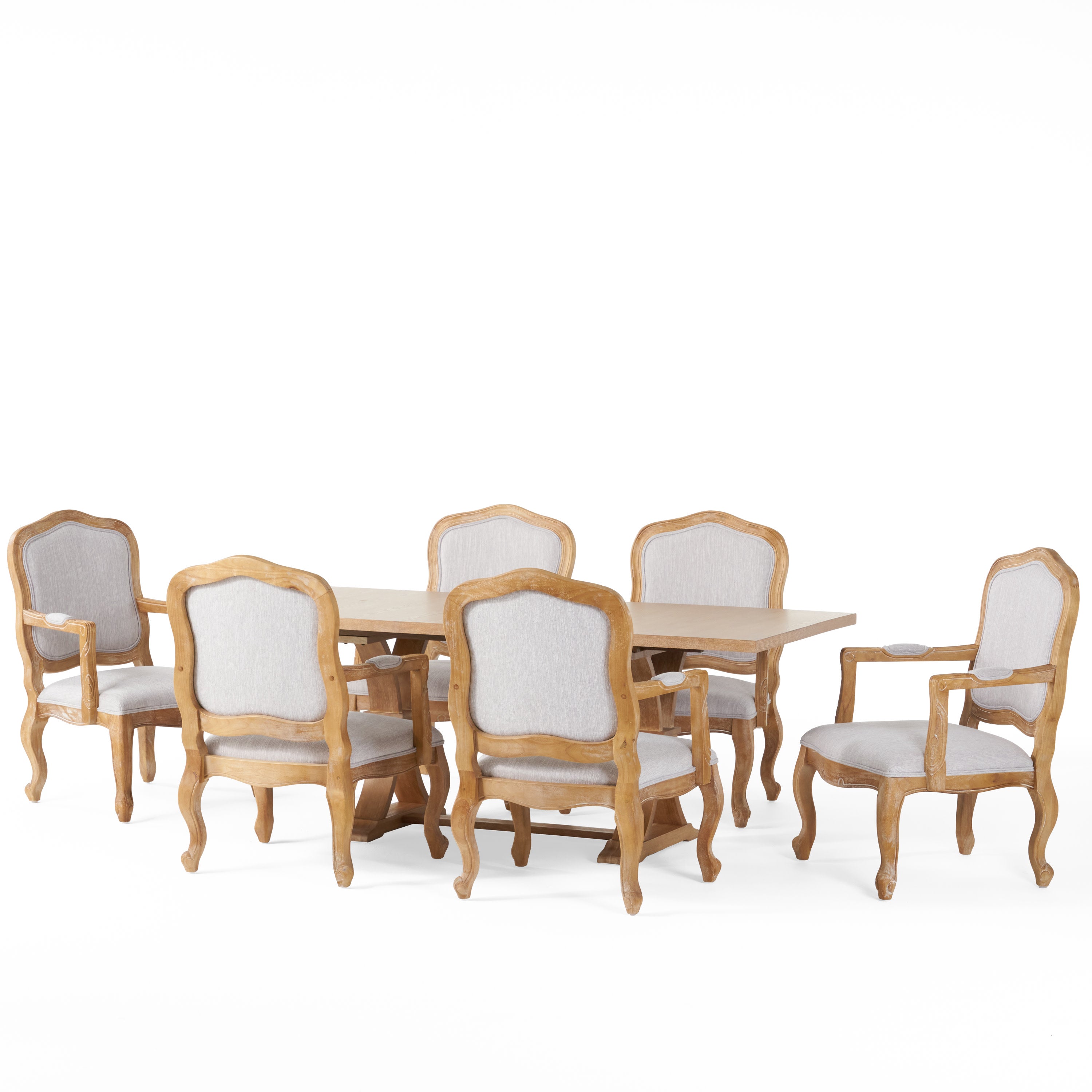 Maria French Country Wood 7-Piece Expandable Dining Set