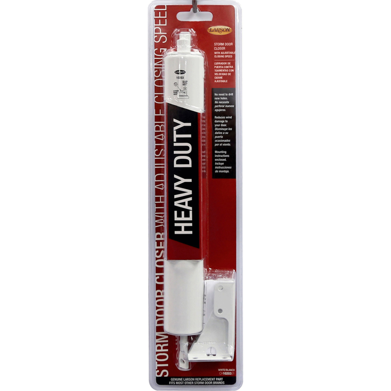 Larson Heavy Duty White Aluminum Pneumatic Door Closer