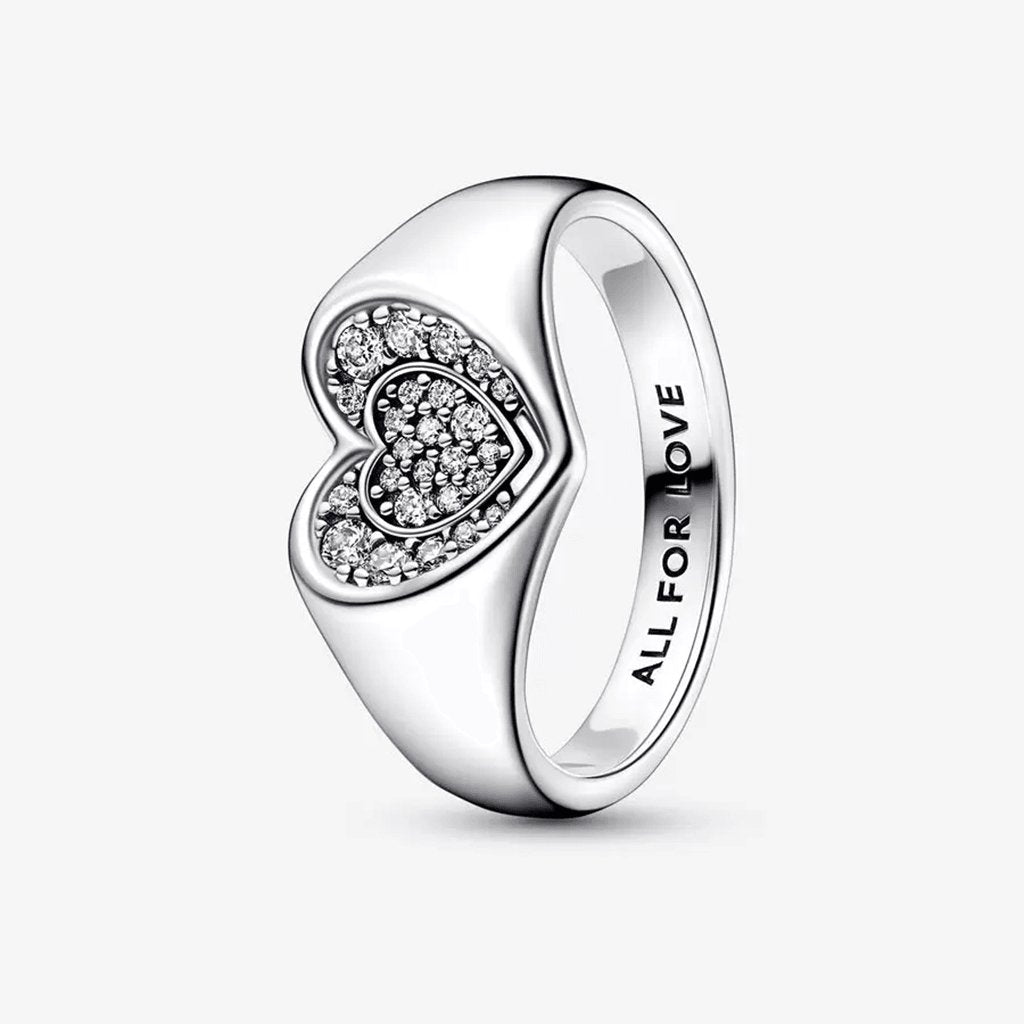 PANDORA  Radiant Heart Pavé Signet Ring