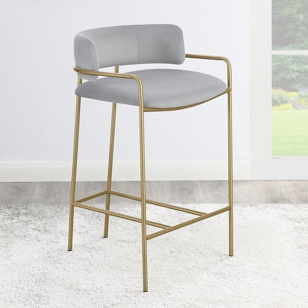 Modern Design Gold and Velvet Counter Height Stool