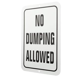 Everbilt 18 in. x 12 in. Aluminum No Dumping Allowed 31274